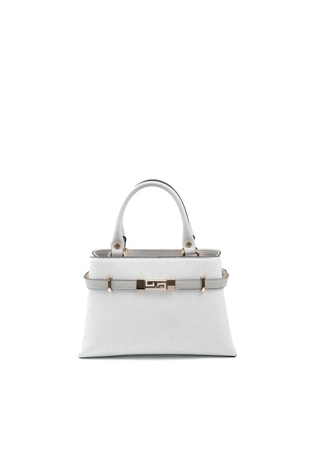 Silver & Polo SP1149 Kadın El Çantası Logolu Beyaz-A.Gri