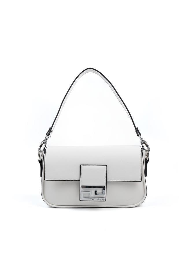 Silver & Polo SP1179 Kadın Omuz Çantası Düz Beyaz