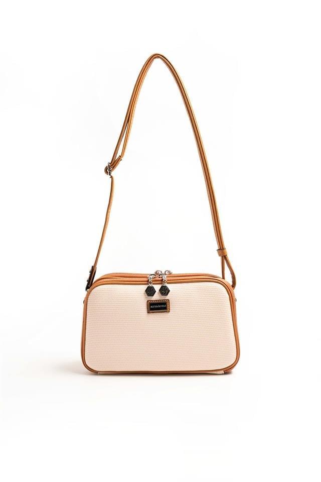 Silver & Polo SP899 Kadın Çapraz Çanta Petek Bej-A.Taba