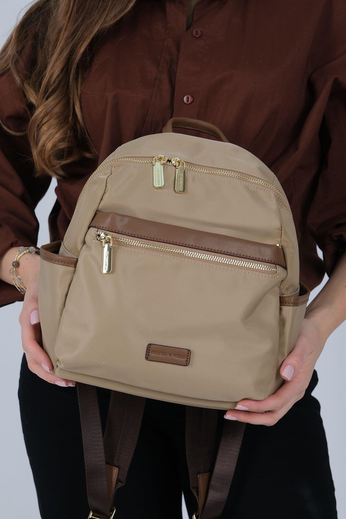 Silver & Polo SP1209 Kadın Sırt Çantası  Vizon-Camel