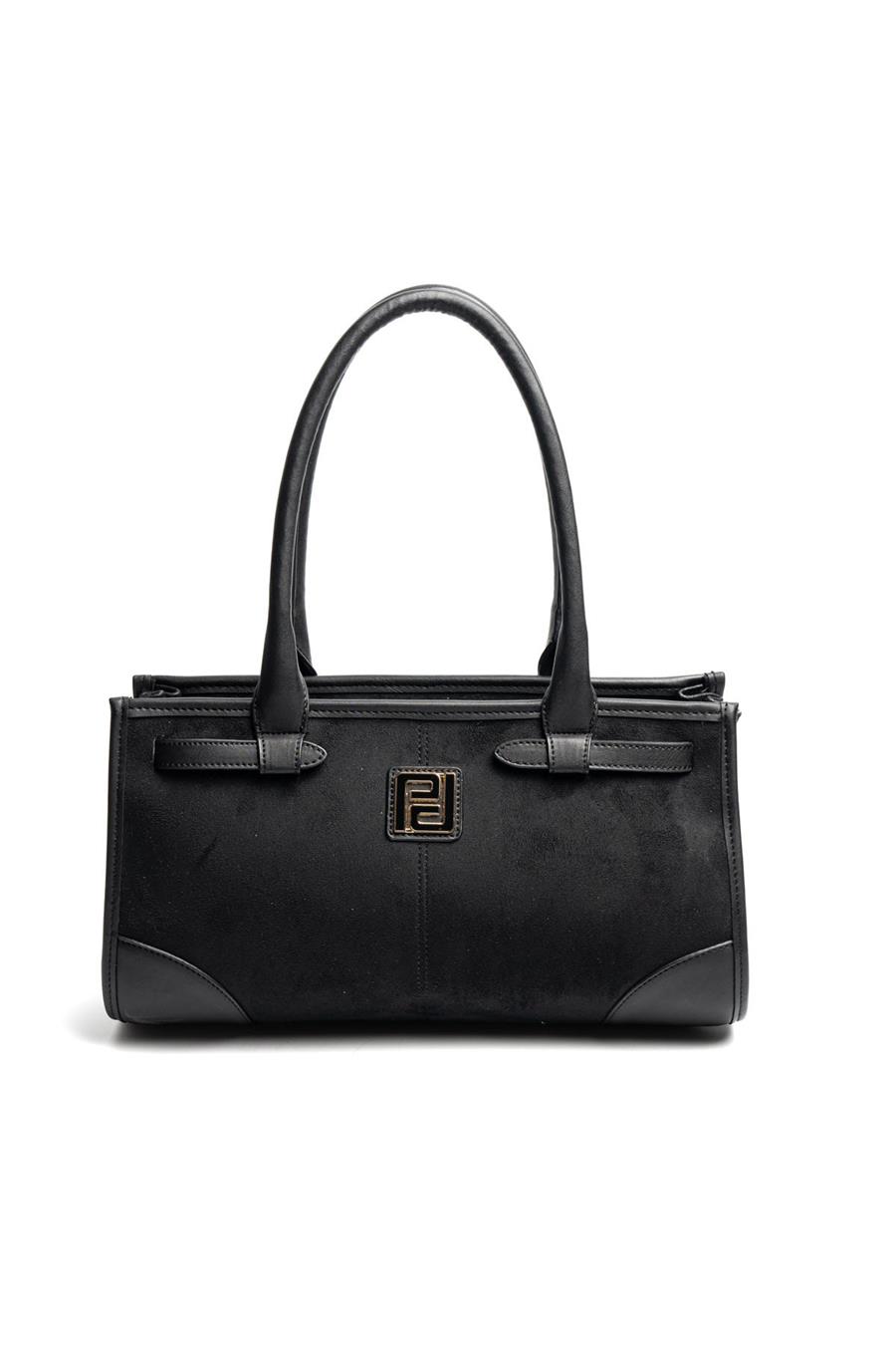 Silver & Polo SP1261 Kadın El Çantası Süet Siyah-Siyah