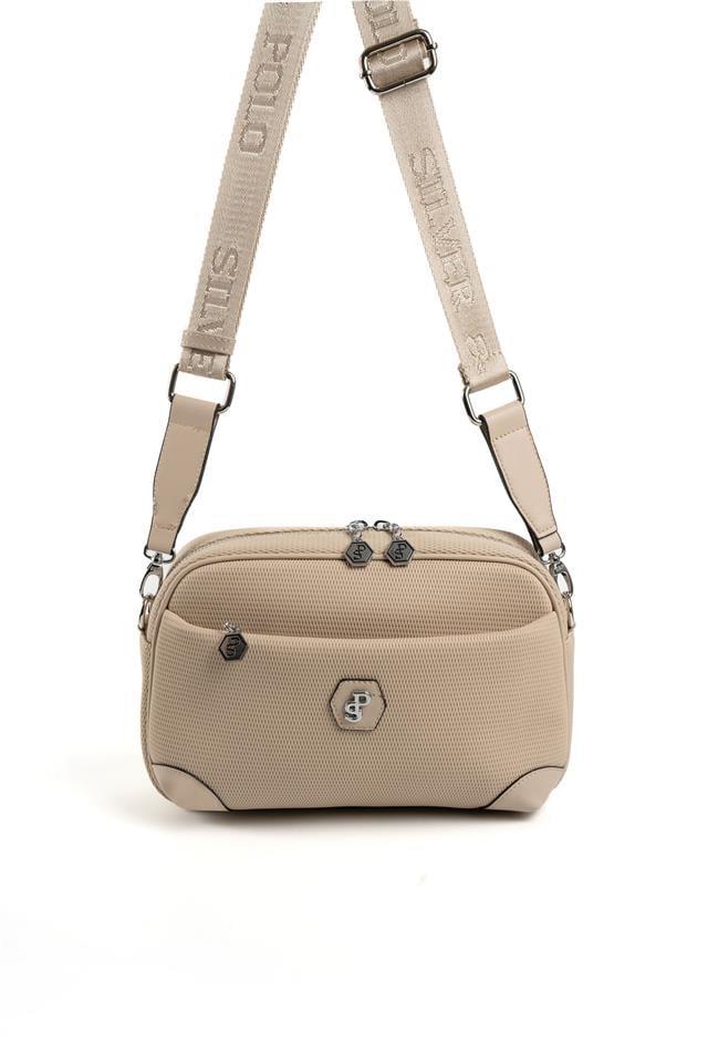 Silver & Polo SP1094 Kadın Çapraz Çanta Petek Bej-A.Taba