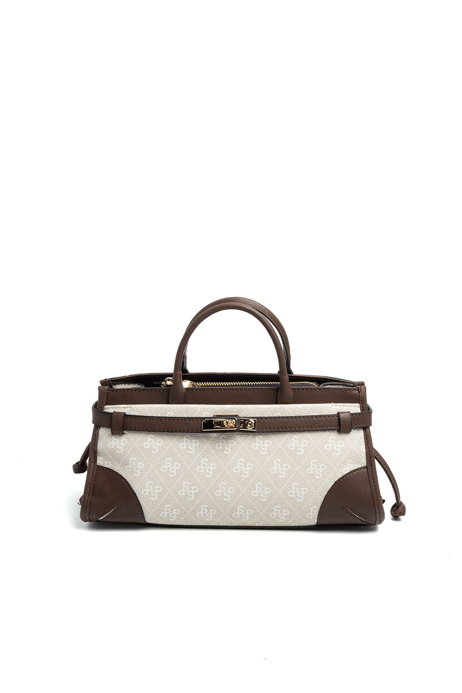 Silver & Polo SP1260 Kadın El Çantası Monogram Taş-Kahve