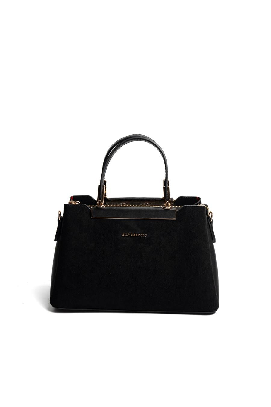 Silver & Polo SP913 Kadın El Çantası Süet Siyah-Siyah