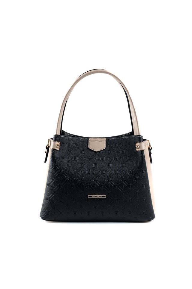 Silver & Polo SP1254 Kadın El Çantası Logolu Siyah-S.Nut