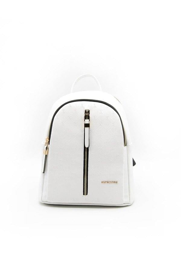 Silver & Polo SP901 Kadın Sırt Çantası Logolu Beyaz
