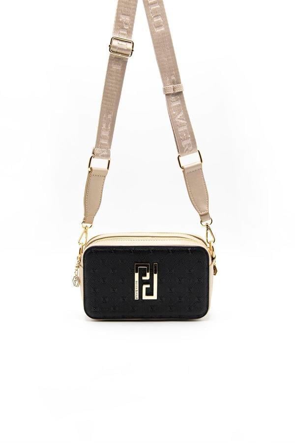 Silver & Polo SP1078 Kadın Çapraz Çanta Logolu Siyah-S.Nut