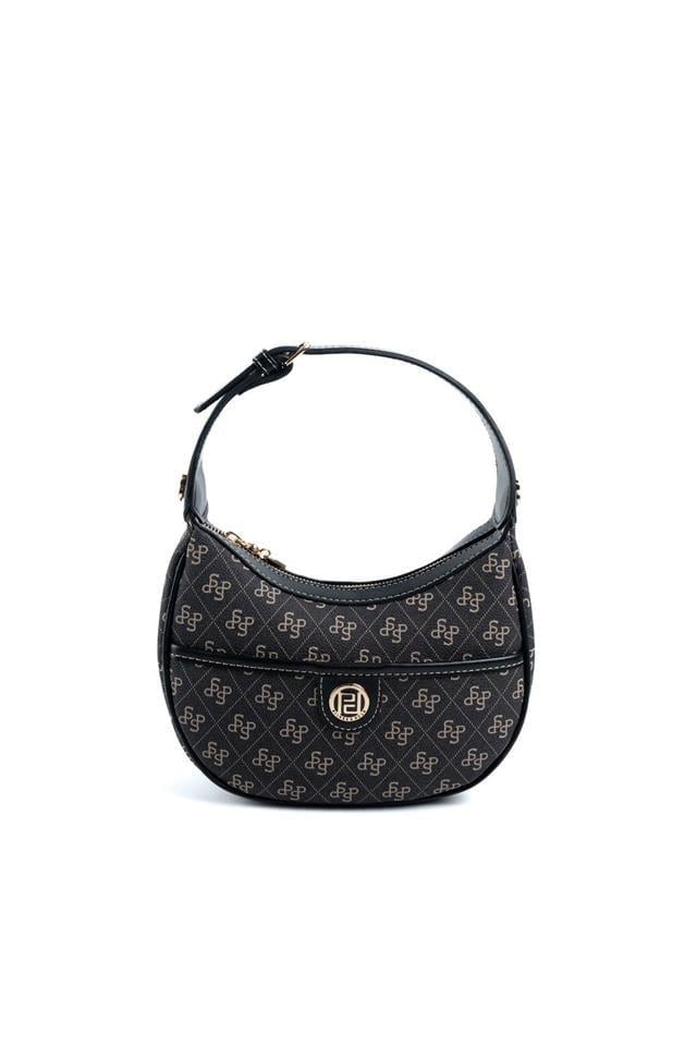 Silver & Polo SP1194 Kadın Omuz Çantası Monogram Füme-Siyah