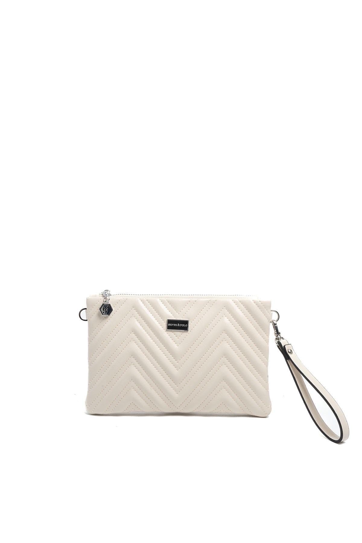 Silver & Polo SP1250 Kadın Portföy & Clutch Crash Bej-Bej
