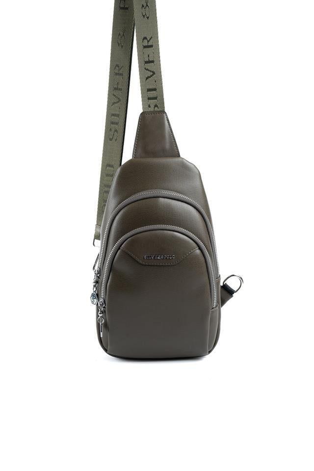 Silver & Polo SP959 Kadın Vücut Çantası Düz Zeytuni
