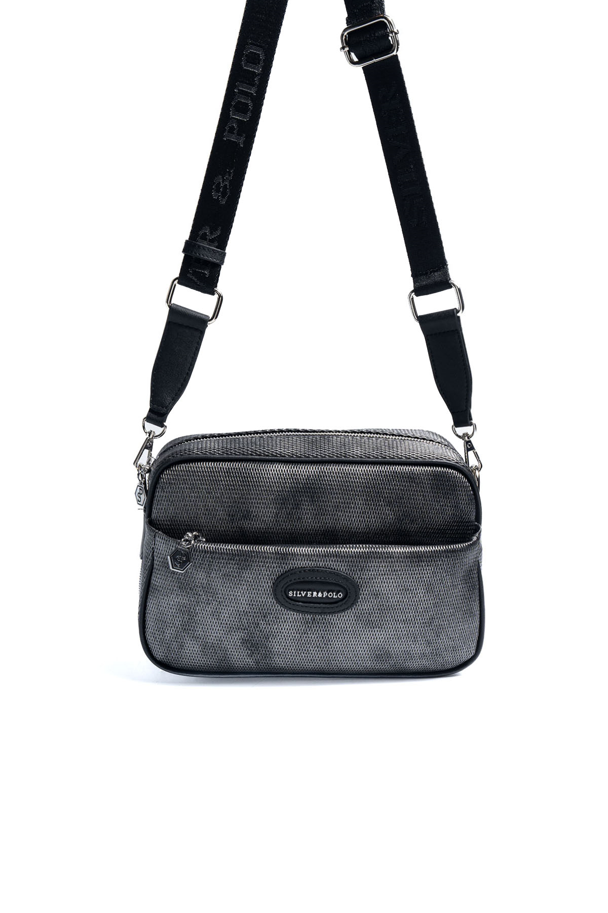 Silver & Polo SP1267 Kadın Çapraz Çanta Petek M.Gümüş-Siyah