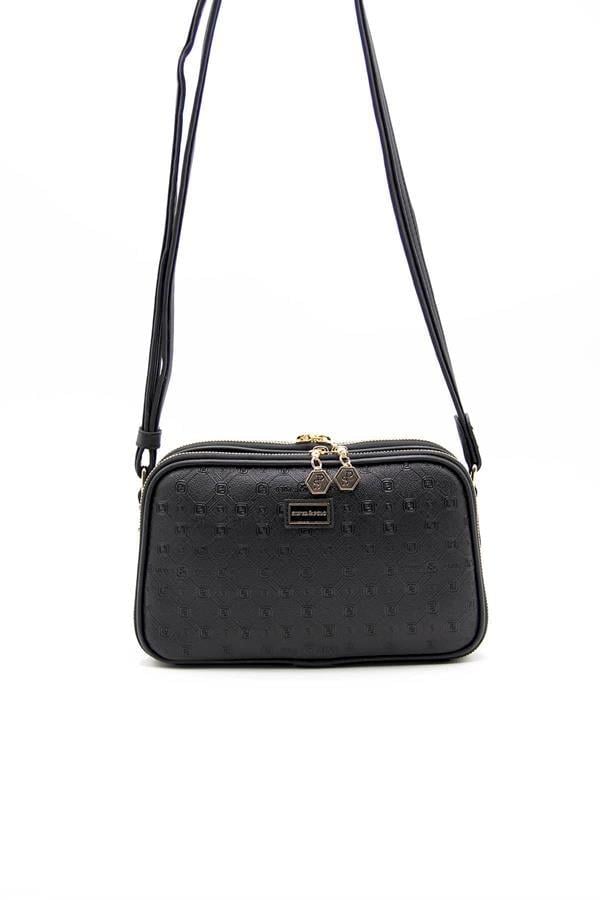 Silver & Polo SP899 Kadın Çapraz Çanta Logolu Siyah-Siyah