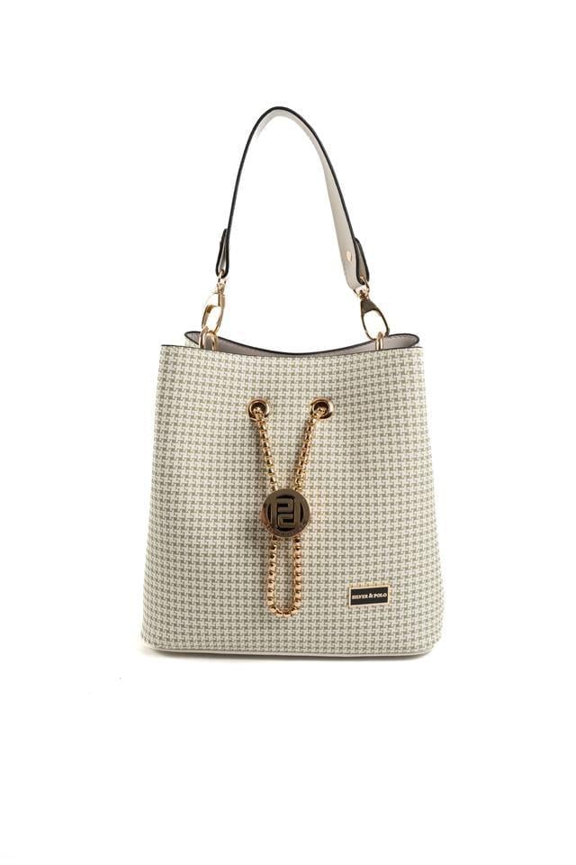 Silver & Polo SP967 Kadın Çapraz Çanta King Desen Yeşil-Kemik