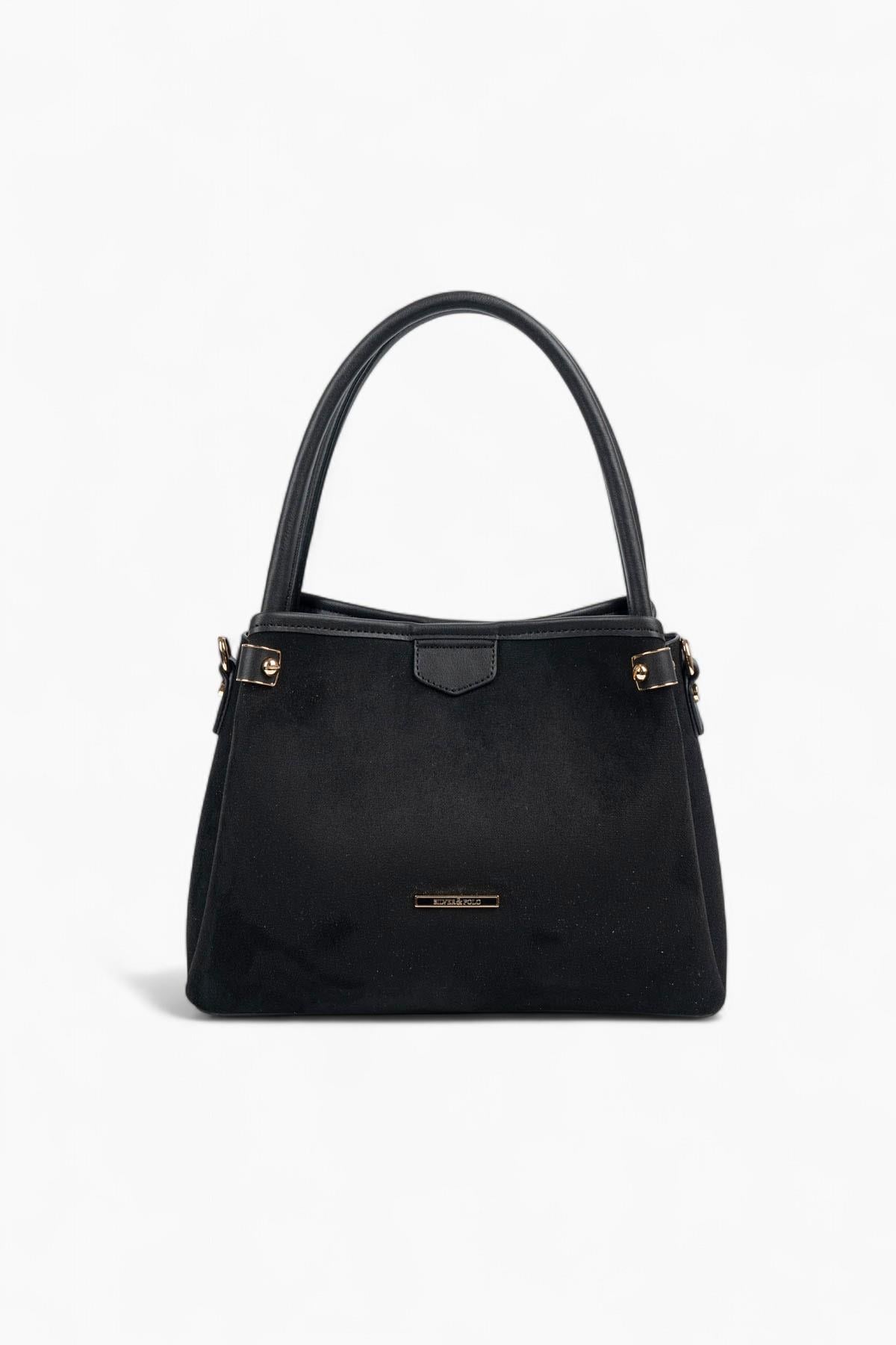 Silver & Polo SP1254 Kadın El Çantası Süet Siyah