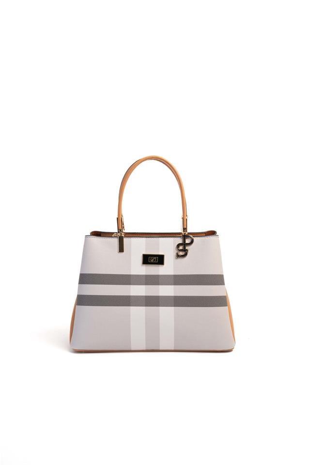 Silver & Polo SP1098 Kadın El Çantası Ekose A.Gri-A.Taba