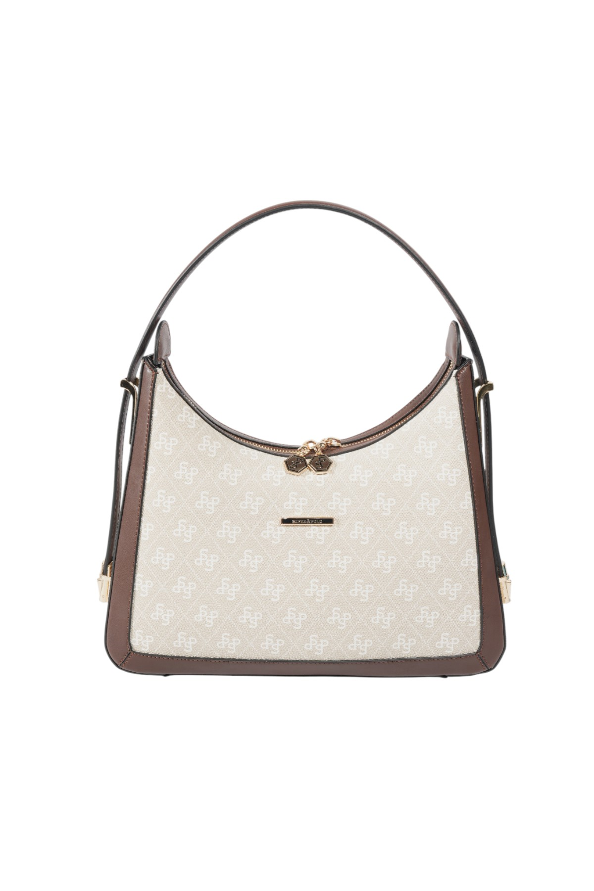 Silver Polo SP1187 Kadın Omuz Çantası Monogram Taş-Kahve