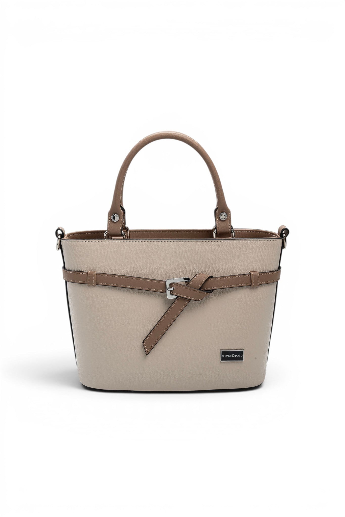 Silver Polo Bej - Latte Düz Kadın El Çantası SP1283