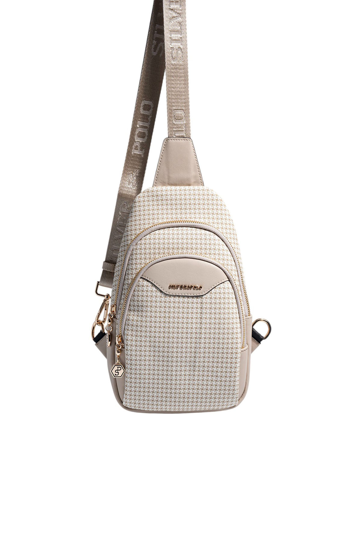 Silver & Polo SP959 Kadın Vücut Çantası King Desen Kum-Kum Beji