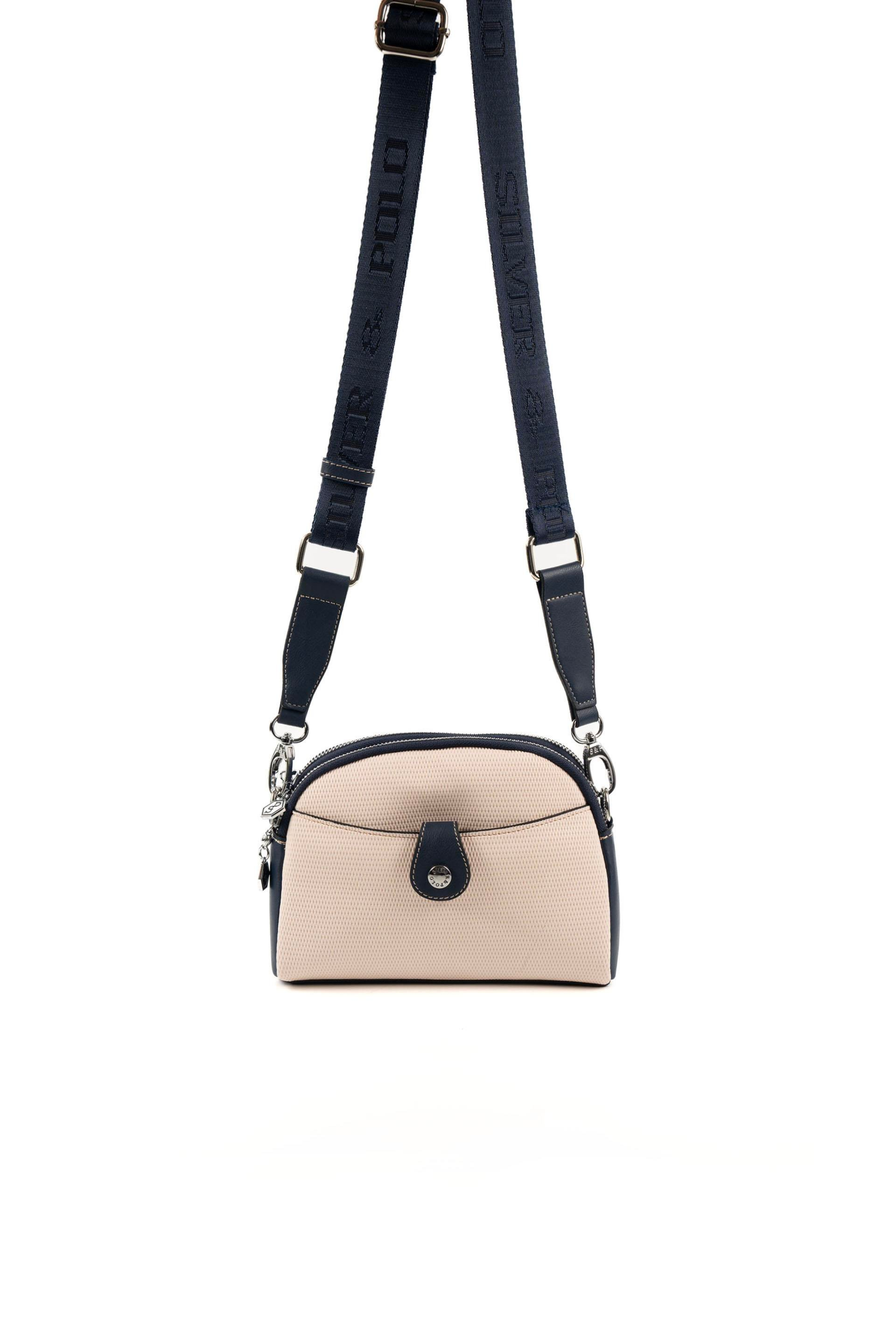 Silver & Polo SP1144 Kadın Çapraz Çanta Petek Bej-Lacivert