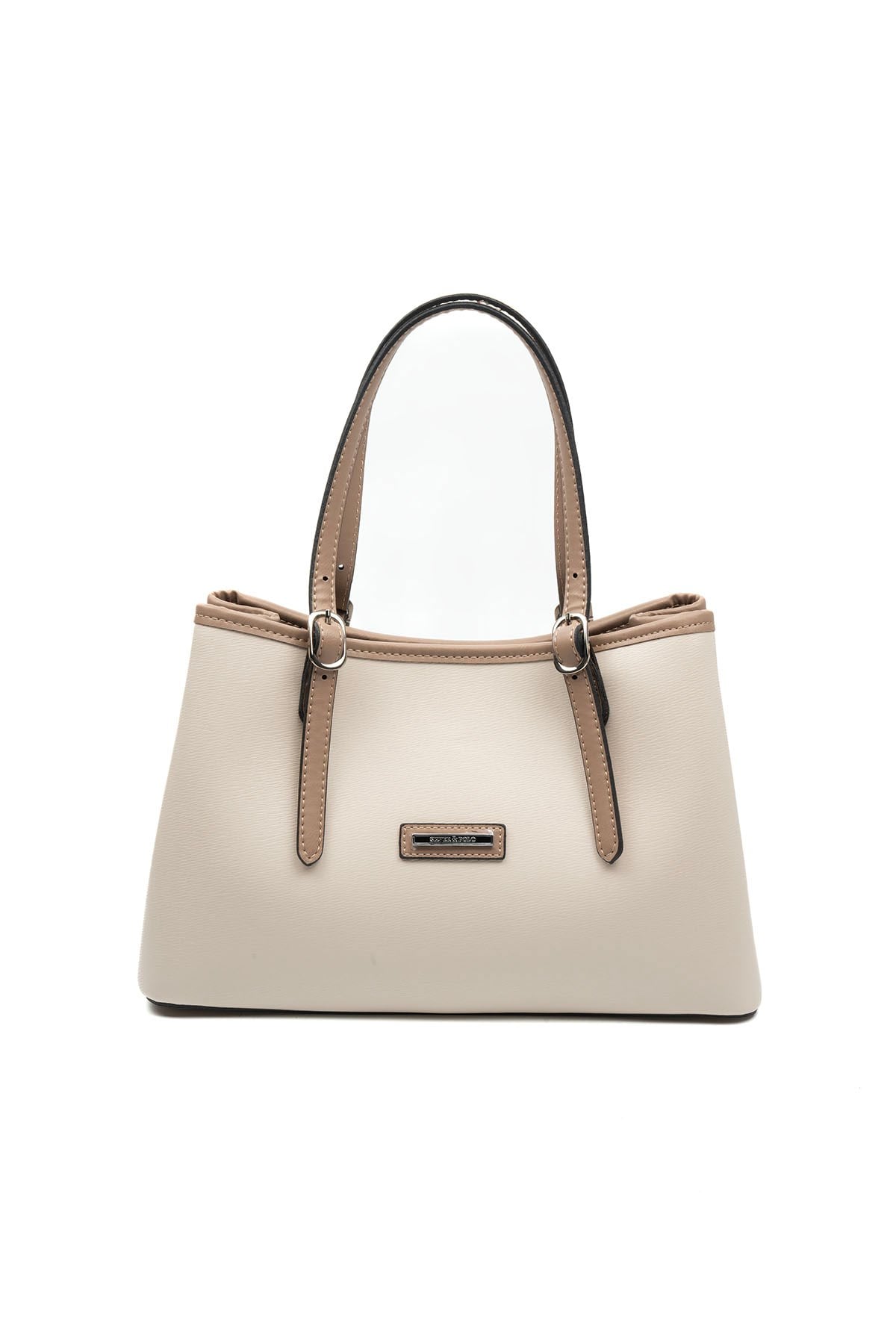 Silver & Polo SP1252 Kadın El Çantası Düz Bej-Latte