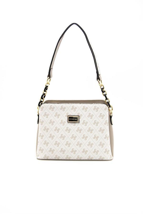 Silver Polo SP937 Kadın Omuz Çantası Monogram Bej-Kum