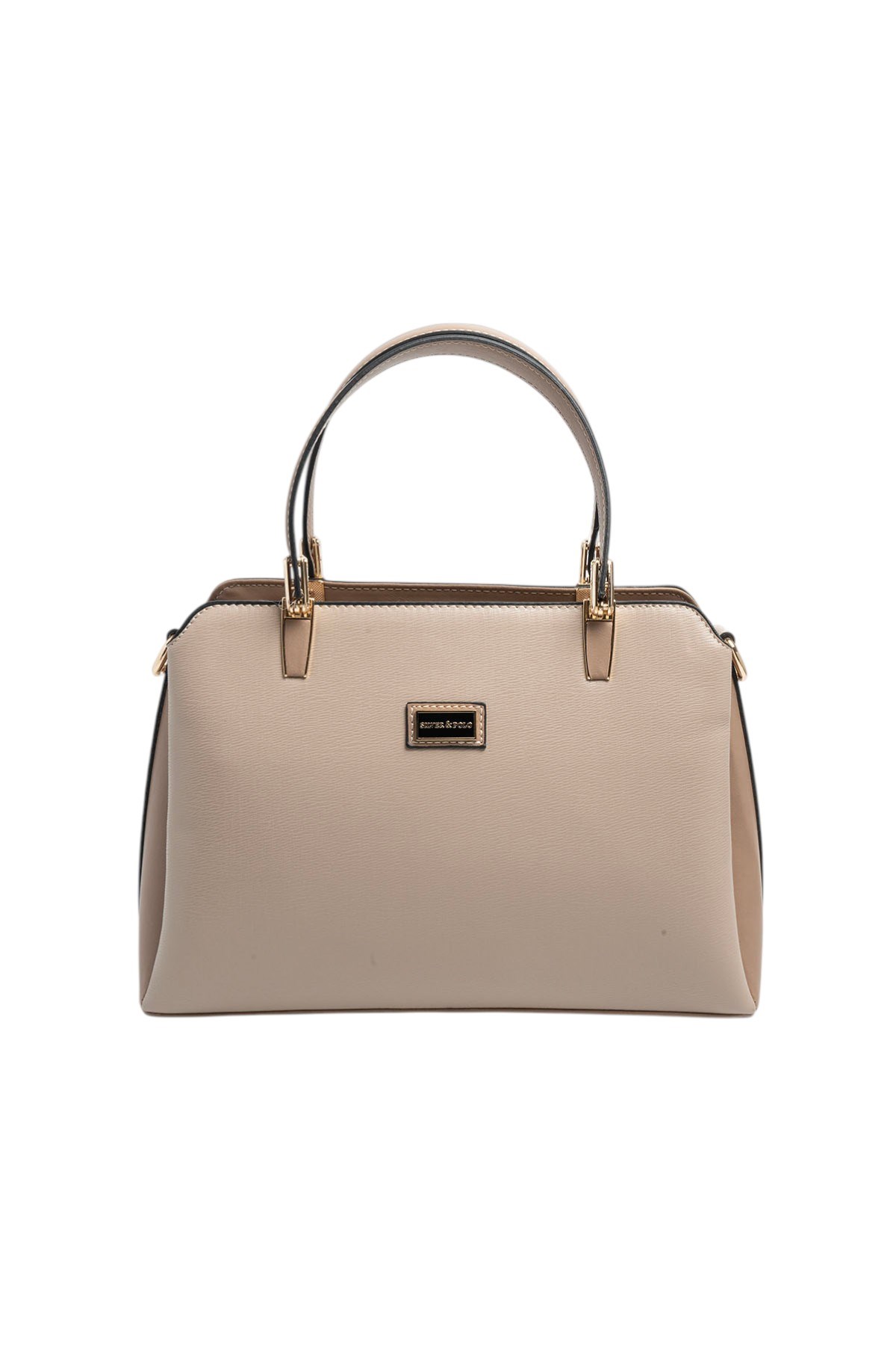 Silver & Polo SP9721 Kadın El Çantası Düz Koyu Bej-Latte