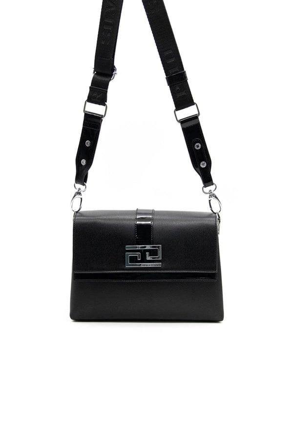 Silver & Polo SP1009 Kadın Çapraz Çanta Düz Siyah-Rugan Siyah