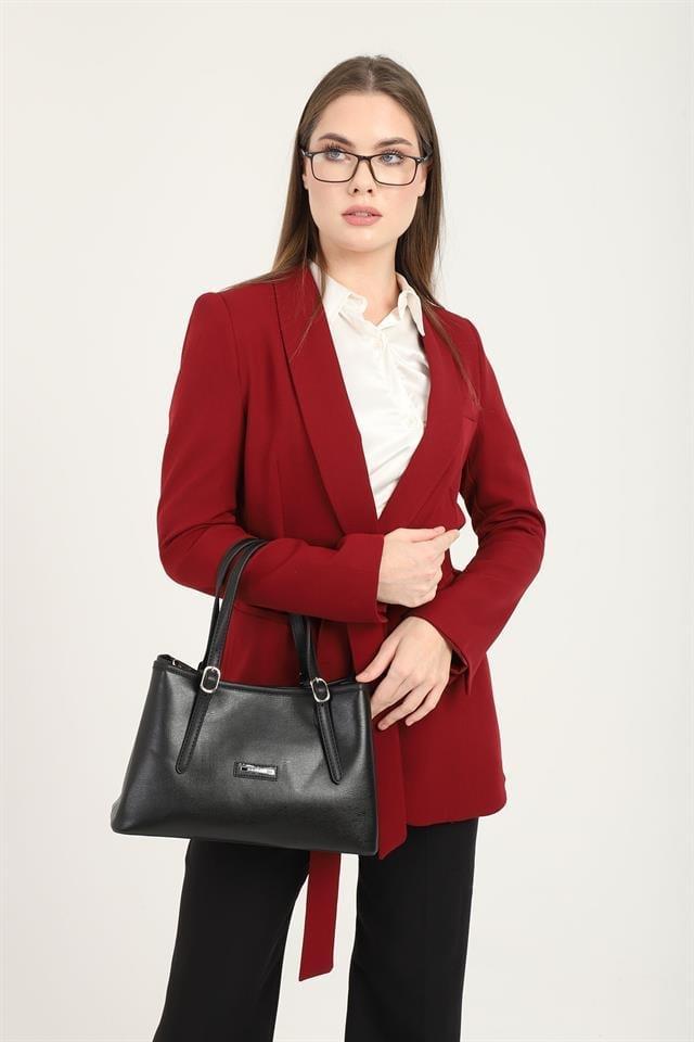 Silver & Polo SP1252 Kadın El Çantası Düz Siyah