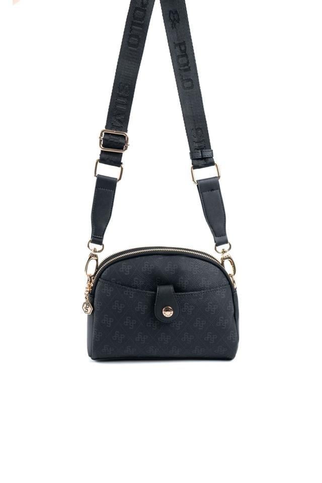 Silver & Polo SP1144 Kadın Çapraz Çanta Monogram Siyah