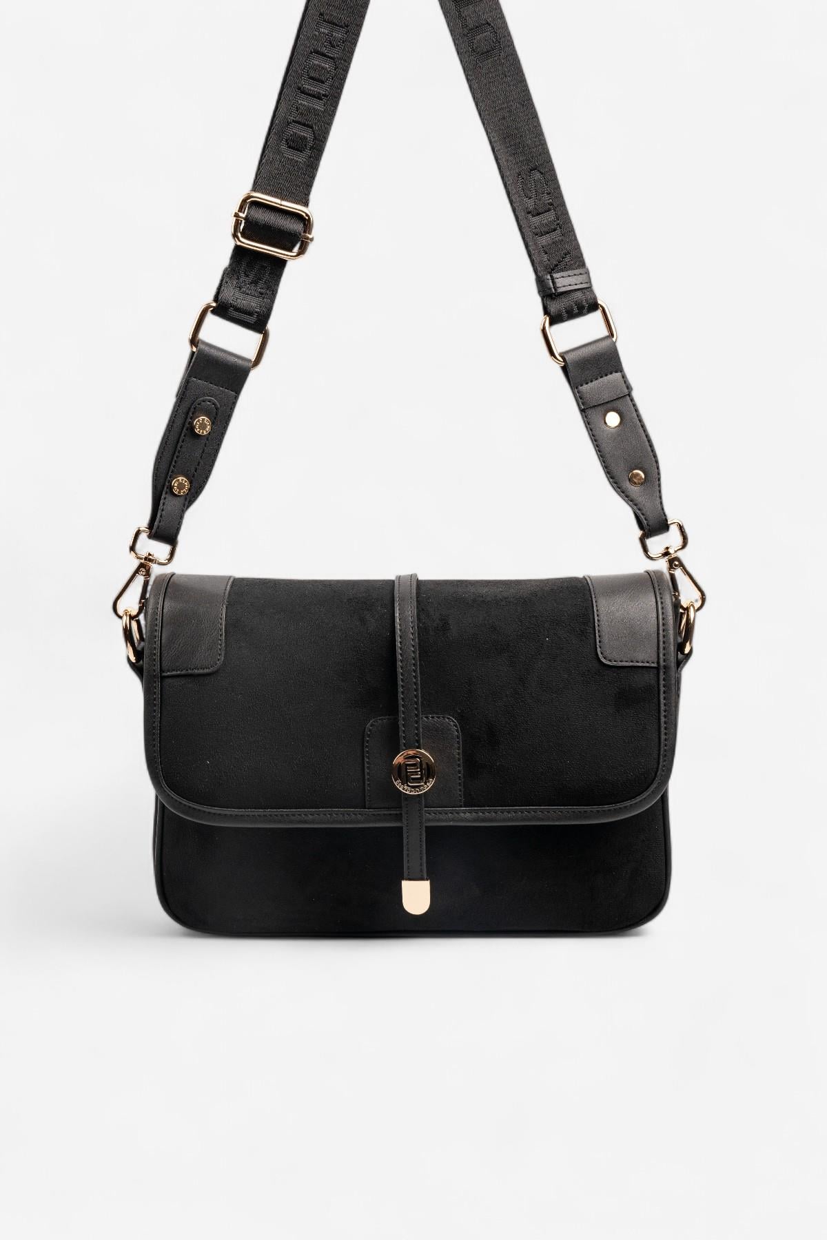 Silver & Polo SP1182 Kadın Çapraz Çanta Süet Siyah