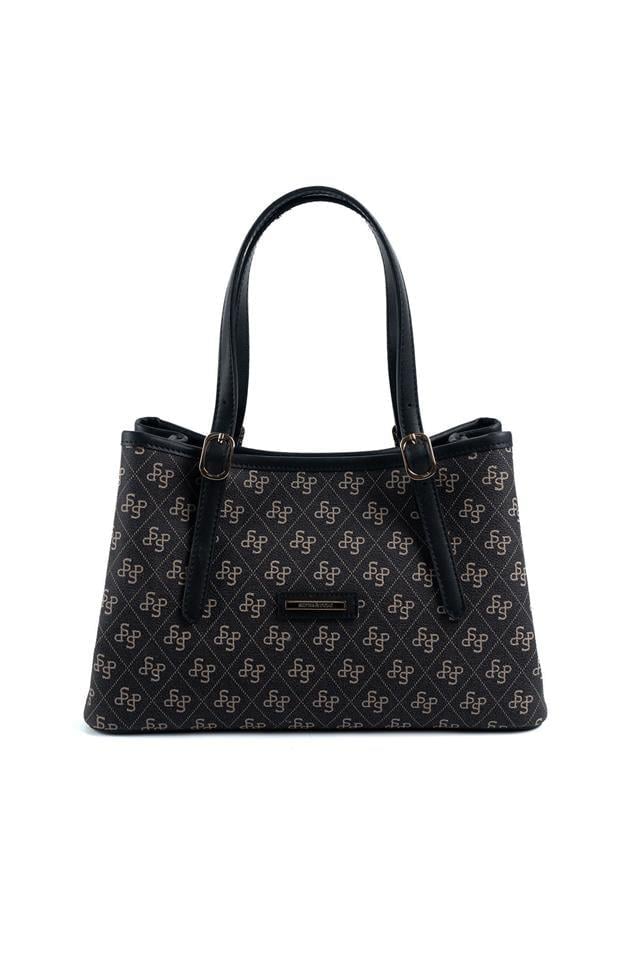Silver & Polo SP1252 Kadın El Çantası Monogram Füme-Siyah