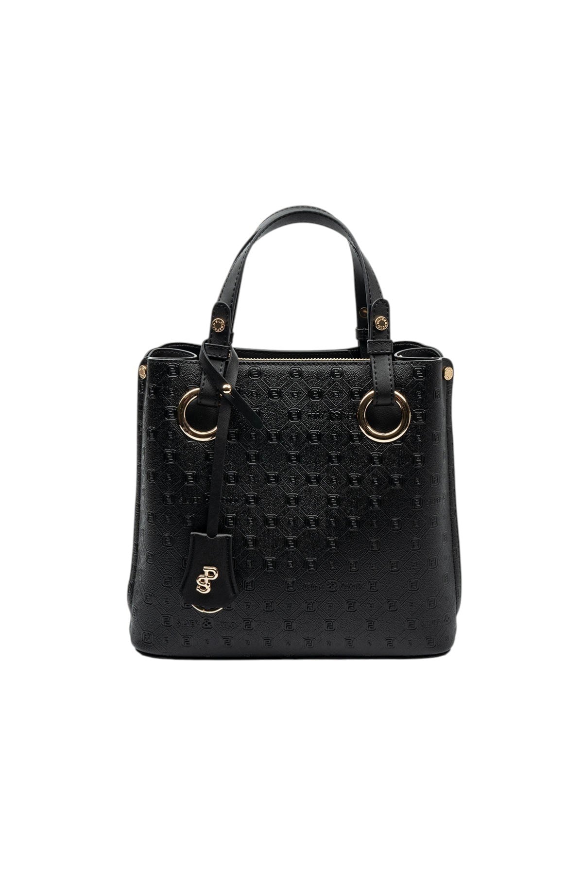 Silver & Polo SP975 Kadın El Çantası Logolu Siyah-Siyah