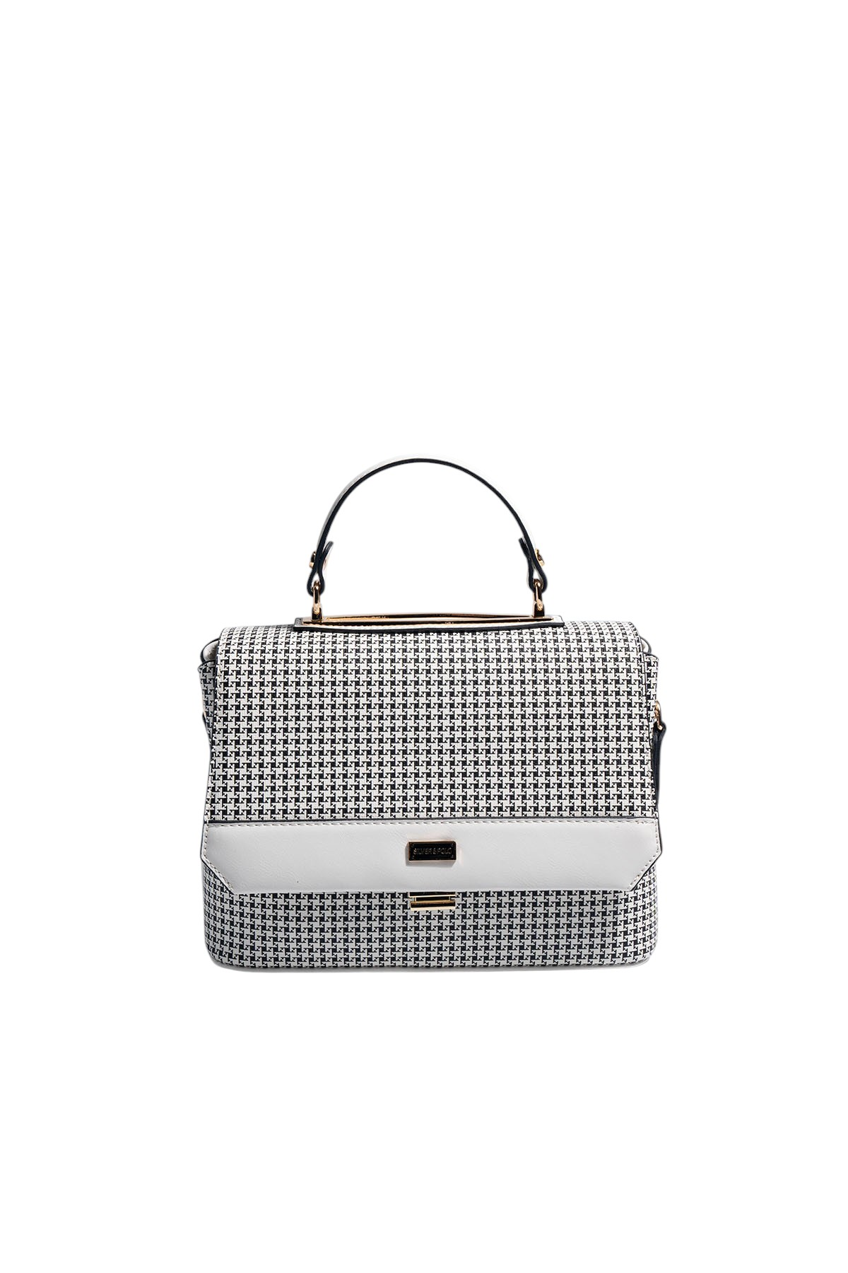 Silver & Polo SP838 Kadın Çapraz Çanta King Desen Siyah-Kemik