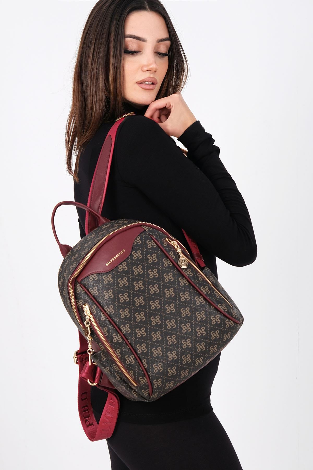 Silver & Polo Kahve Sarı - Bordo SP906 Sırt Çantası