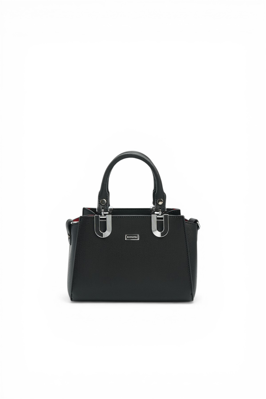Silver & Polo SP1281 Kadın El Çantası Düz Siyah-Siyah