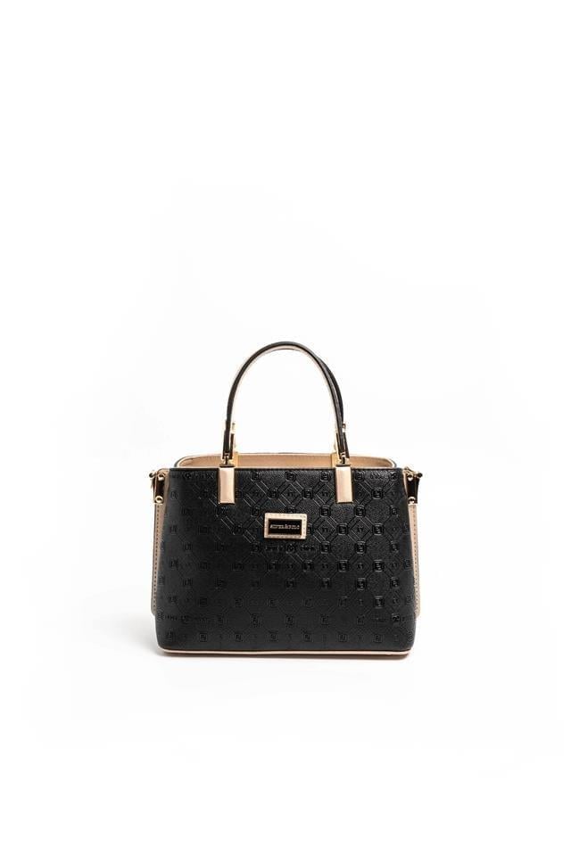 Silver & Polo SP987 Kadın El Çantası Logolu Siyah-S.Nut