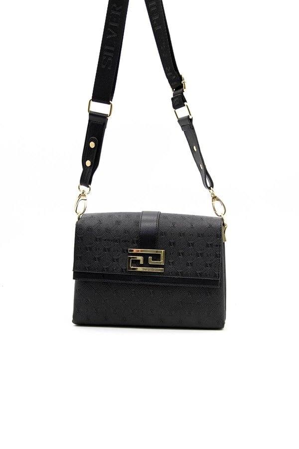 Silver & Polo SP1009 Kadın Çapraz Çanta Logolu Siyah-Siyah