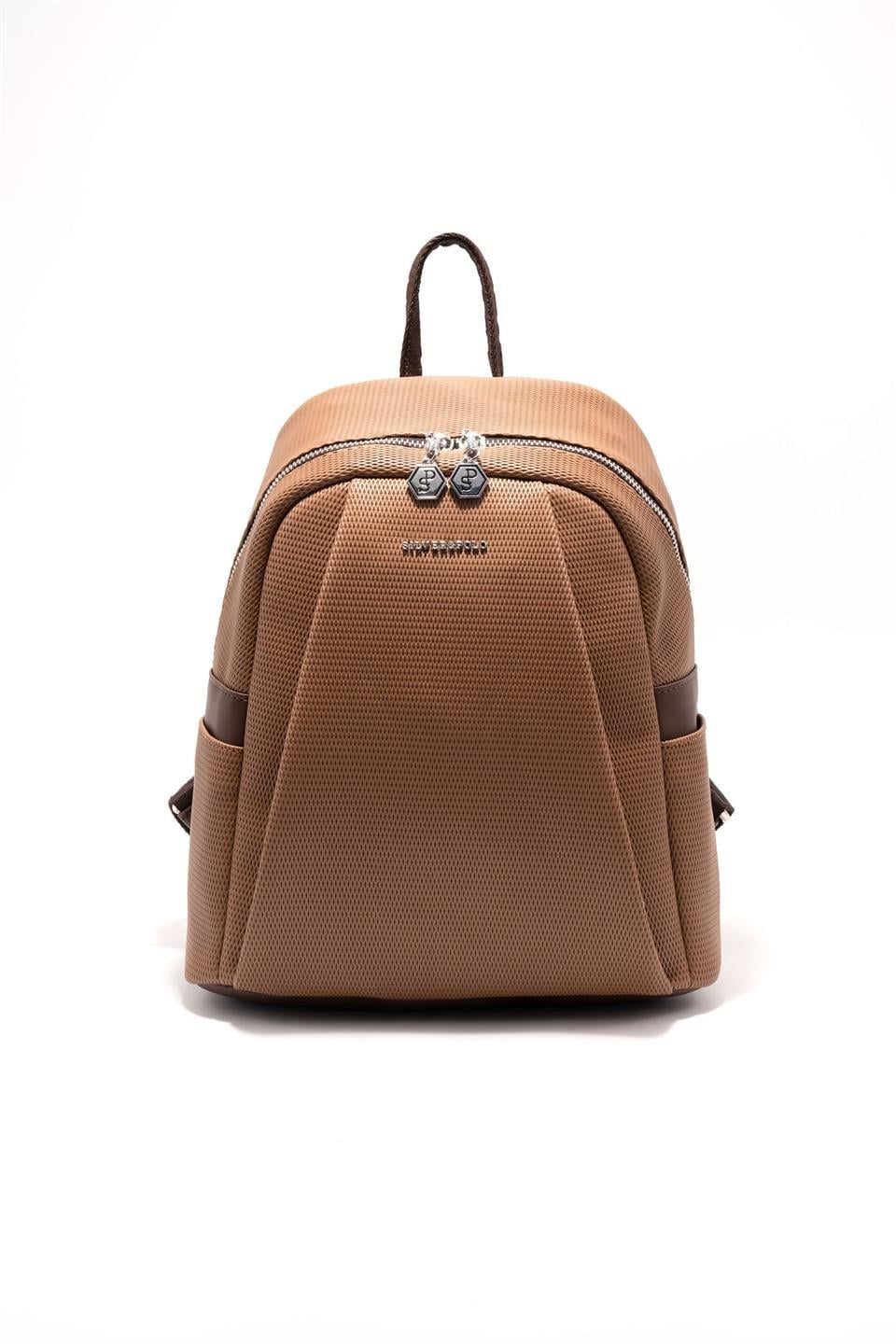 Silver & Polo SP926 Kadın Sırt Çantası Petek Karamel-Kahve
