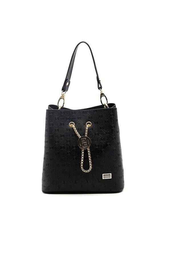 Silver & Polo SP967 Kadın Çapraz Çanta Logolu Siyah-Siyah