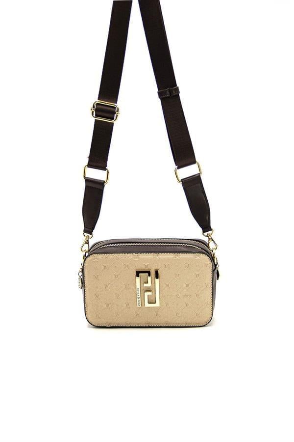 Silver & Polo SP1078 Kadın Çapraz Çanta Logolu Nut-Kahve