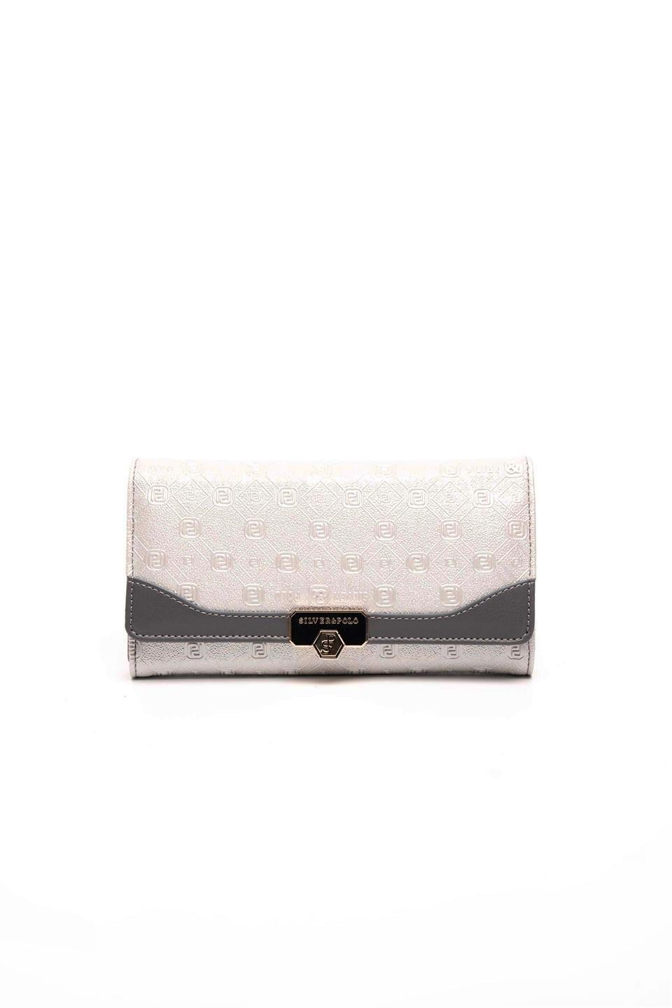 Silver & Polo SP979 Kadın Cüzdan & Kartlık Logolu A.Gümüş-Antrasit