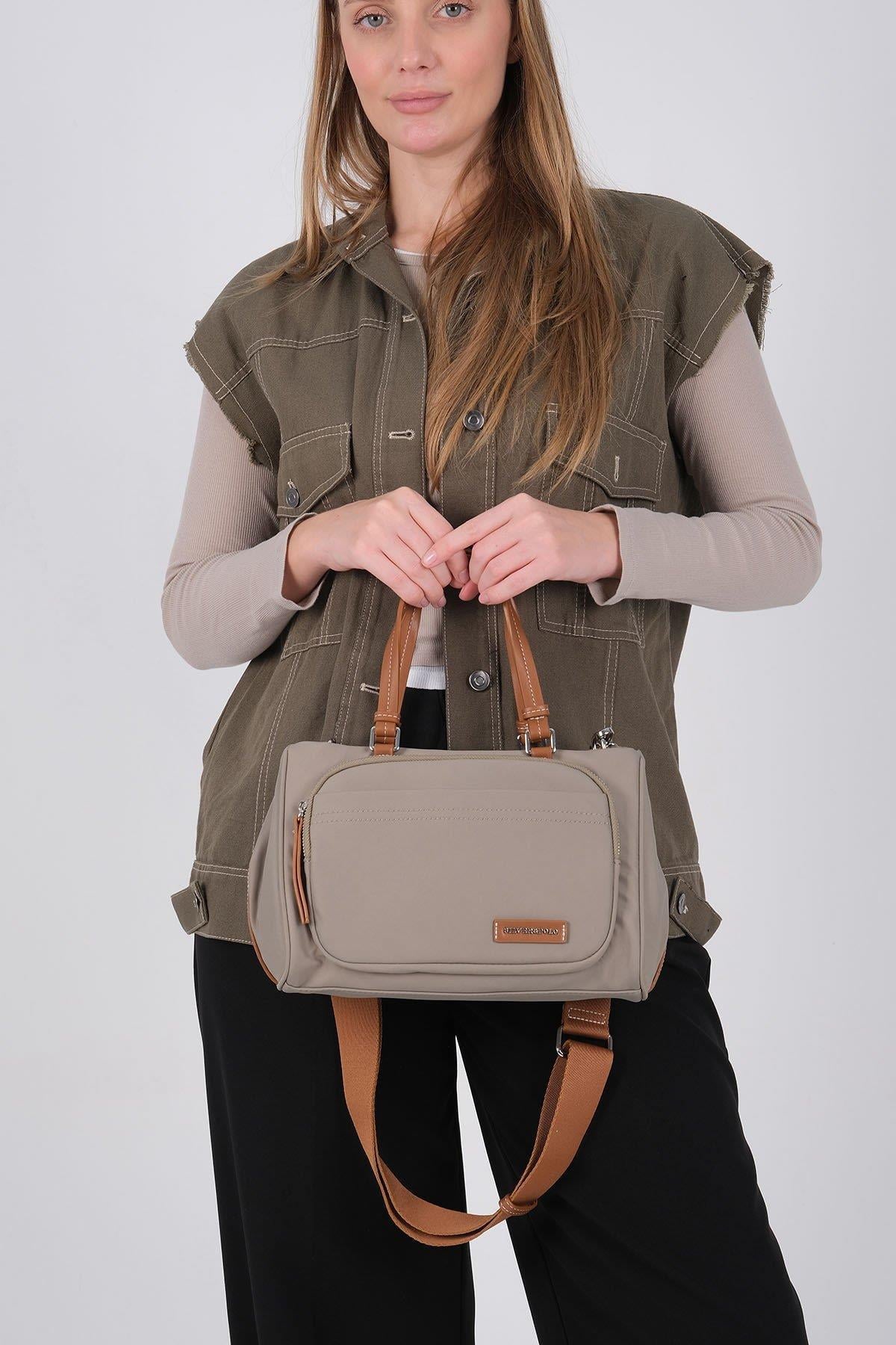 Silver Polo SP1227 Kadın Omuz Çantası Saten Yeşil-Taba