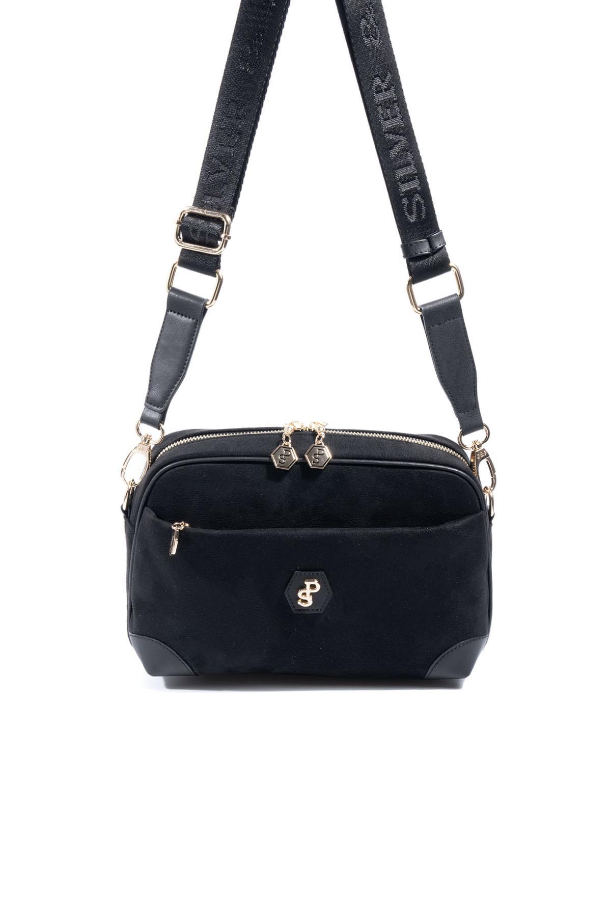 Silver & Polo SP1094 Kadın Çapraz Çanta Süet Siyah