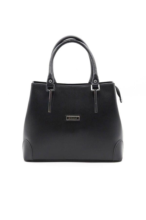 Silver & Polo SP667 Kadın El Çantası Düz Siyah-Siyah