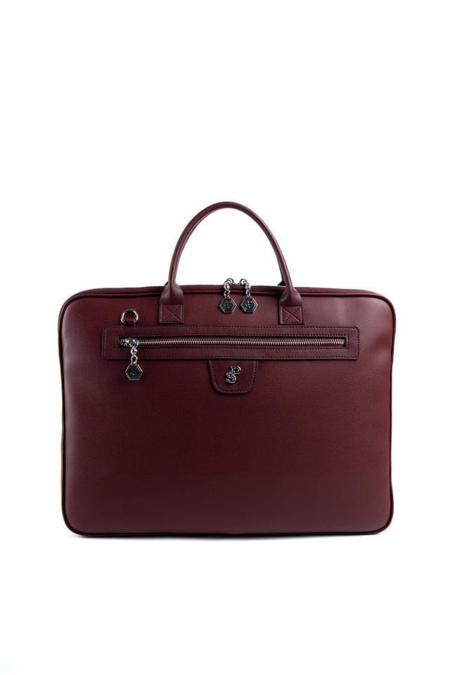 Silver Polo SP1175 Kadın Laptop & Evrak Çantası Düz Bordo-Bordo