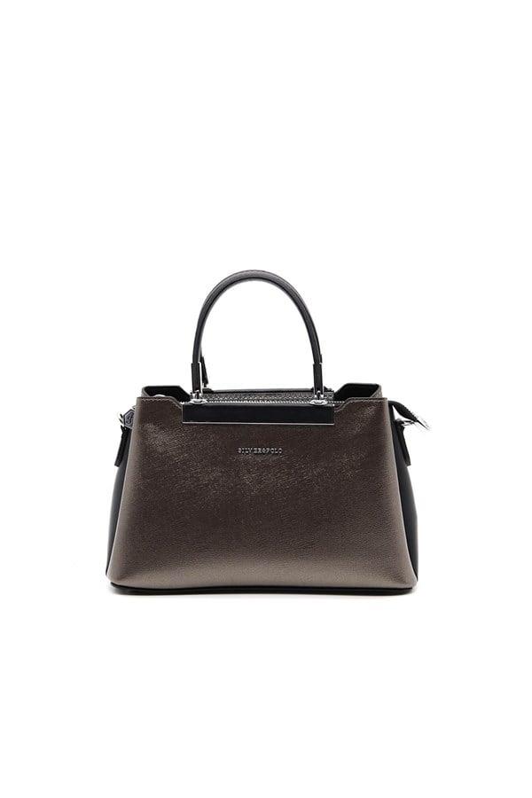 Silver & Polo SP913 Kadın El Çantası Düz Platin-Siyah