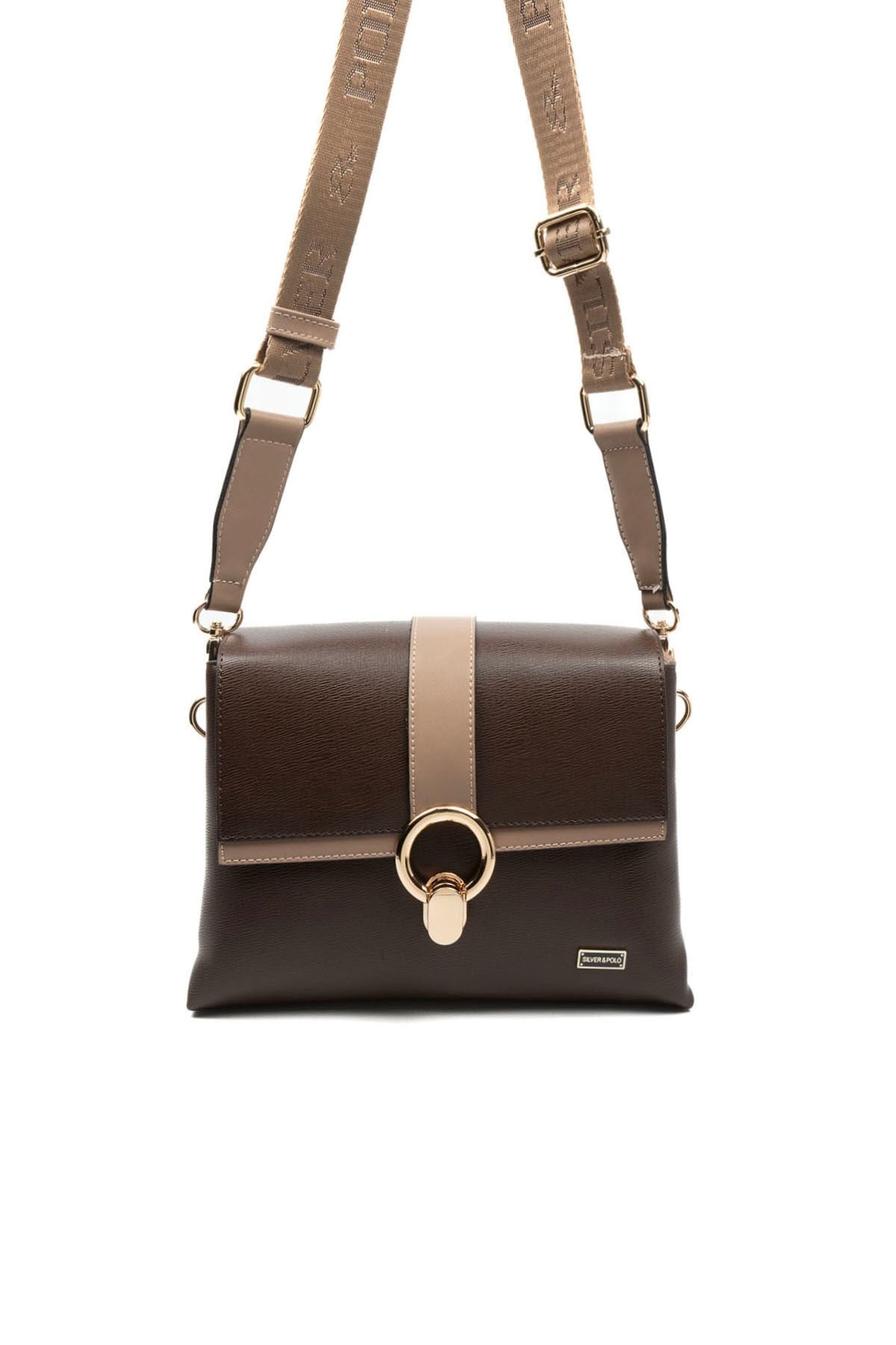Silver & Polo SP1275 Kadın Çapraz Çanta Düz Kahve-Latte