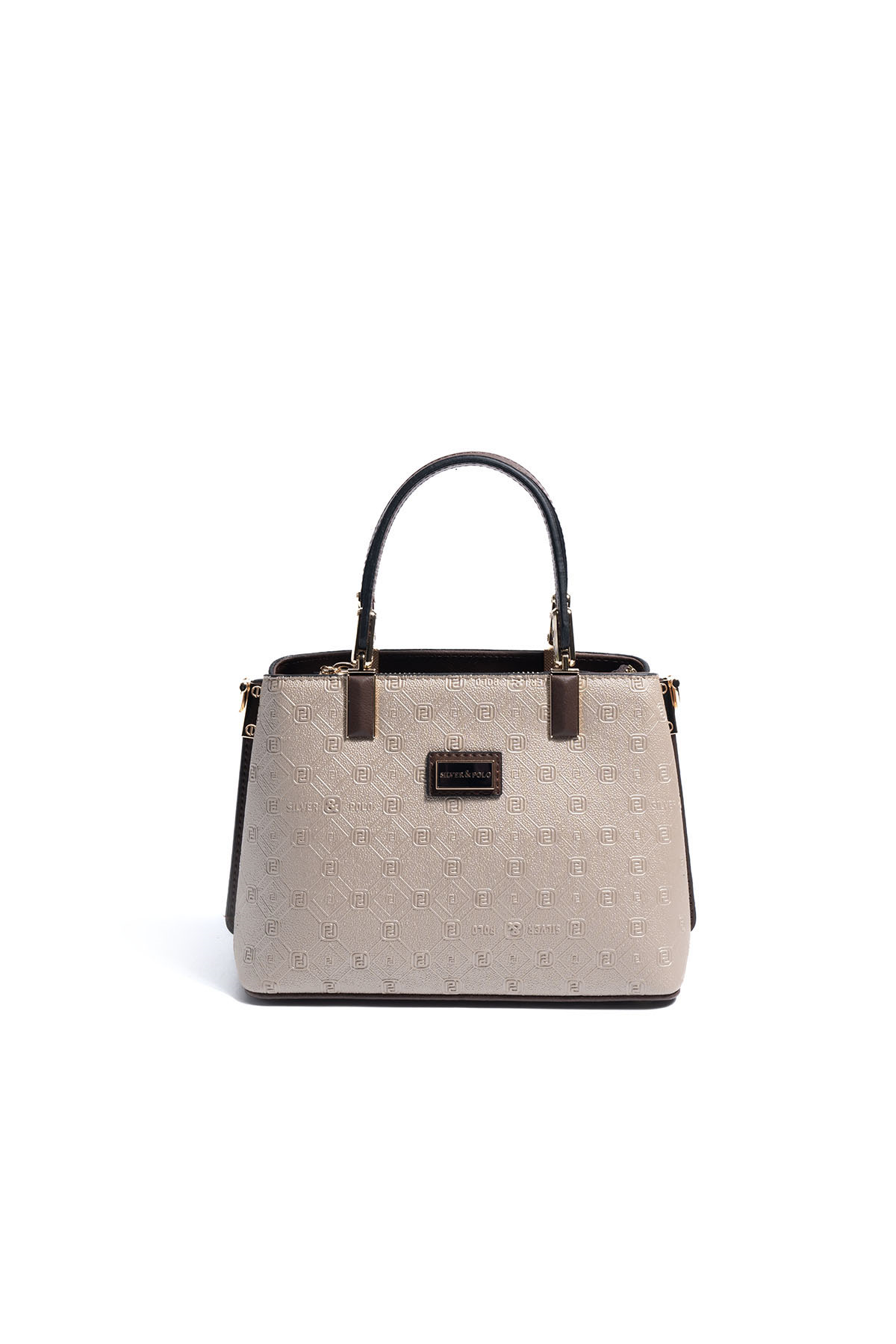 Silver & Polo SP987 Kadın El Çantası Logolu Nut-Kahve