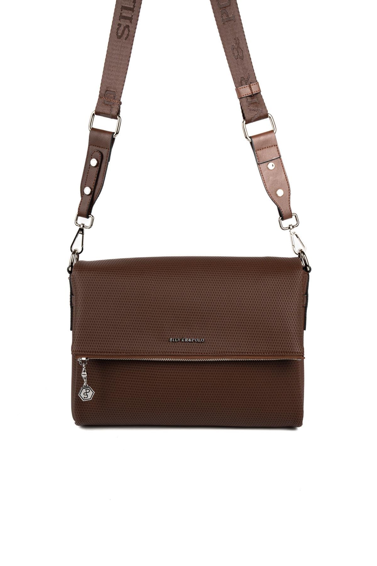 Silver & Polo SP963 Kadın Çapraz Çanta Petek Kahve