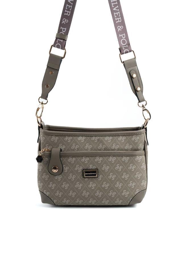 Silver & Polo SP1160 Kadın Çapraz Çanta Monogram Y.Yeşil